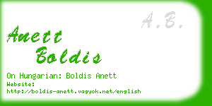 anett boldis business card